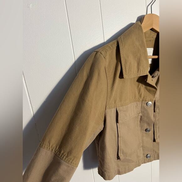 Avec Les Filles cropped tan jacket military neutral utilitarian cargo spring - Picture 4 of 7